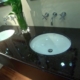 1" thick Infinity Obsidian Glass Vanity - VS-100