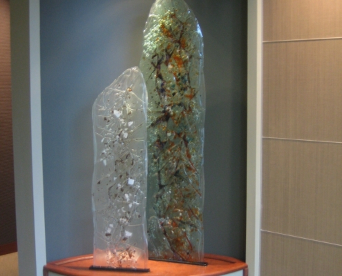 Multi-layered with glass pieces, Entry Art Glass Sculpture- SP-014