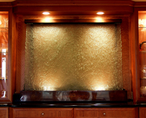 Custom Textured Slumped Glass Interior Water feature - WP-003