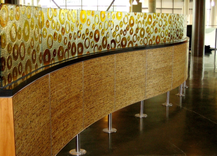 Custom Texture - Circles - Slumped Glass Privacy Partition - WP-020